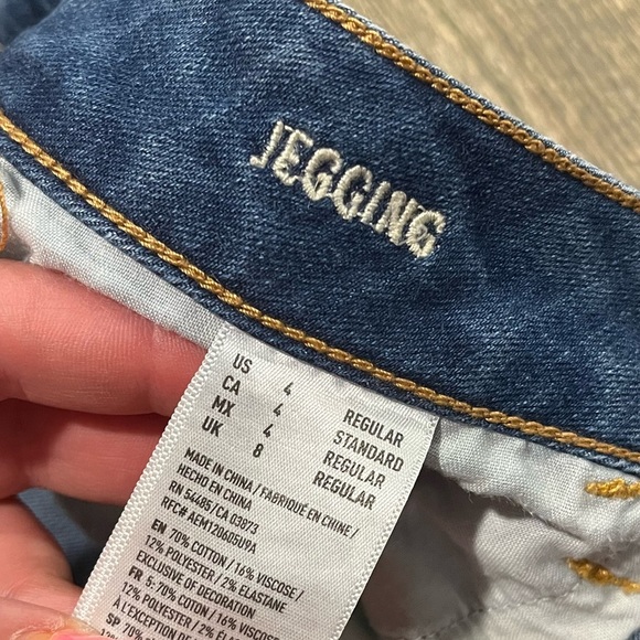 American Eagle Jeggings Jeans Pockets Super Stretch Denim Medium Wash Size 4 - Picture 8 of 11